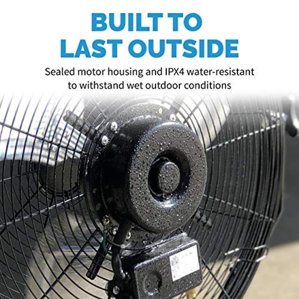 NewAir 20" High Velocity Outdoor Fan, Heavy Duty Waterproof 2-in-1 Floor Stand or Wall Mount Fan, Adjustable Tilt and 3 Speeds up to 4650 CFM | Wall Fan or Garage Fan for Indoor, P