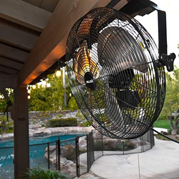 NewAir 20" High Velocity Outdoor Fan, Heavy Duty Waterproof 2-in-1 Floor Stand or Wall Mount Fan, Adjustable Tilt and 3 Speeds up to 4650 CFM | Wall Fan or Garage Fan for Indoor, P