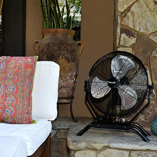 NewAir 20" High Velocity Outdoor Fan, Heavy Duty Waterproof 2-in-1 Floor Stand or Wall Mount Fan, Adjustable Tilt and 3 Speeds up to 4650 CFM | Wall Fan or Garage Fan for Indoor, P