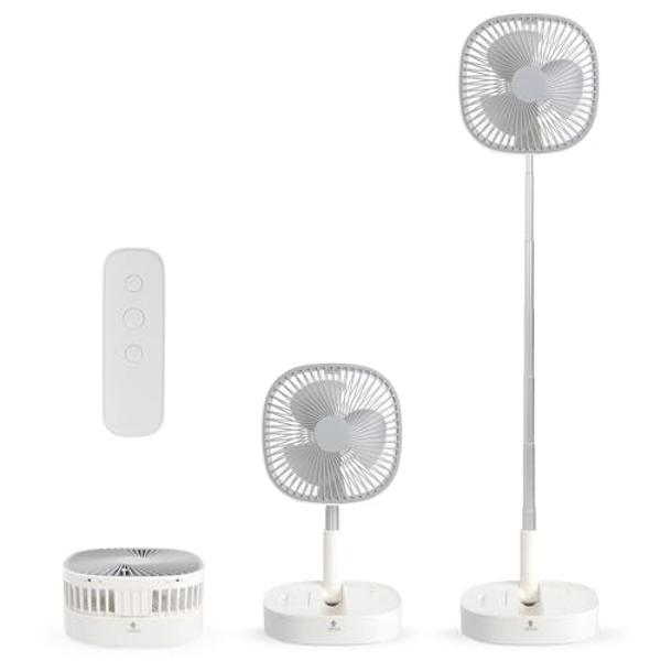PELONIS 16" Oscillating Pedestal Stand Up Fan | Adjustable Height | Ultra Quiet DC Motor | Remote Control | 12 Speed | 12-Hour Timer | High Energy Efficiency | for Bedroom Home Off