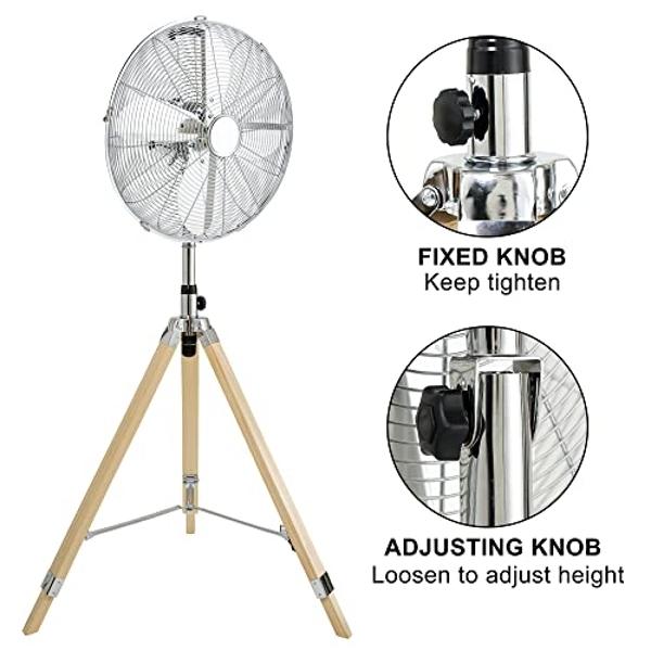FUGOO 20'' Outdoor Quiet Oscillating Pedestal Fan With All Sealed Brushless DC Motor, 4-Speed Waterproof Outdoor Fan, Heavy Duty Industrial Floor Fans for House,Patios, Commercial,