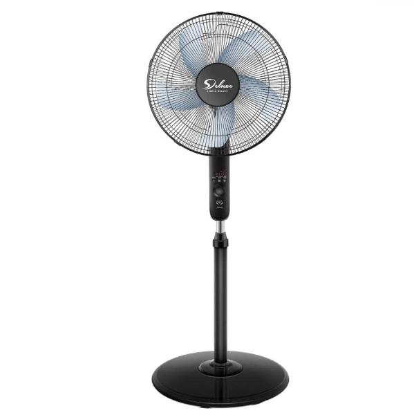 Rowenta, Pedestal Fan, Turbo Silence Standing Floor Fan with Remote, 53 Inches, Ultra Quiet Fan for Bedroom, Oscillating, Portable, 5 Speeds, Refresh Up to 23-Feet VU5870, White, I
