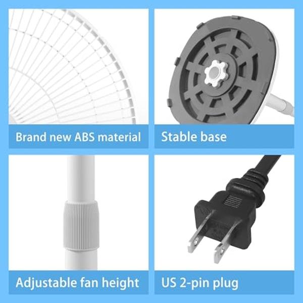 FUGOO 24'' Outdoor Oscillating Pedestal Fan With All Sealed Brushless DC Motor, 4-Speed Waterproof Outdoor Fan, Heavy Duty Industrial Floor Fans for House,Patios, Commercial, Garag