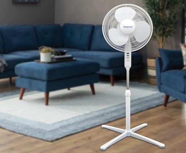 Genesis High Velocity 16 Inch DC Stand Fan with Super Silent Technology, and Remote