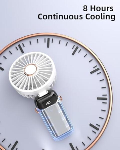 Portable Fan Rechargeable, 20000mAh Cordless Battery Powered Fan with LED Lantern, USB C Battery Operated for Travel Bedroom Home Camping Tent Office Beach Desk Fishing Table