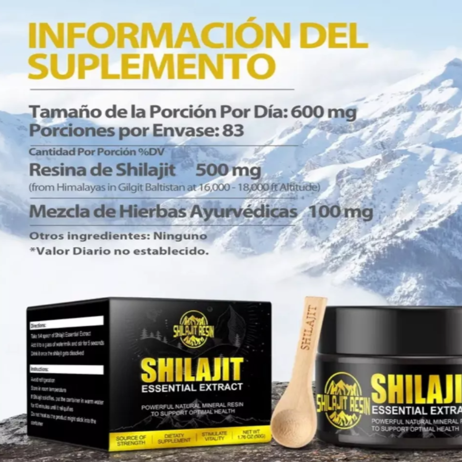 Shilajit Resina Pura Del Himalaya Suplemento Para La Energía