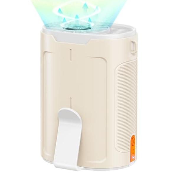 JISULIFE Portable Handheld Fan Life9, Turbo Power High Speed Air [18H Max Cooling Time], 5 Gear Wind, 5000mAh Rechargeable, Mini Pocket Design, Personal Fan for Travel Concerts Cru