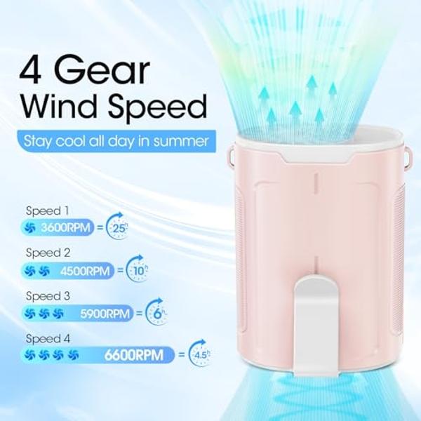 Aluan Handheld Fan Mini Fan Powerful Small Personal Portable Fan Speed Adjustable USB Rechargeable Cooling for Kids Girls Boys Woman Home Office Travel, White