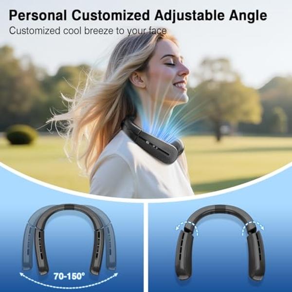 TORRAS COOLiTE Neck Fan, 8450 RPM Turbo Airflow, Neck Fans that Blow Cold Air with 14H Battery, Neck Fan Rechargeable, Lightweight & Foldable Neck Fans for Outdoor, Travel, Gifts f