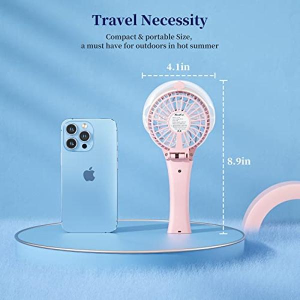 HandFan Handheld Misting Fan with 34ml Water Tank, Portable Mister Fans Rechargeable, Battery Operated Spray Water Mist Fan, Mini Cooling Fans for Makeup, Travel, Outdoors, Disney(