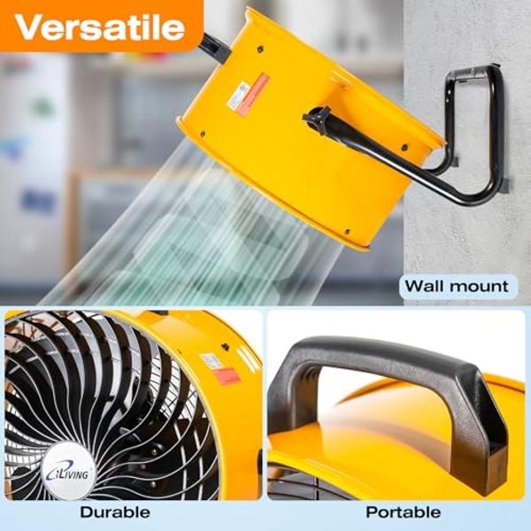 iLiving 18 in. Low Noise Turbo Fan 4019 CFM 3-Speed Portable Air Circulator for Shop, Office, Greenhouse, Home and Warehouse