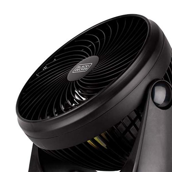 BLACK+DECKER Turbo Desk Fan – Electric Portable 7 Inch Table Fan with Adjustable Tilt for Quiet Cooling, Black