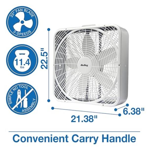 Air King 9723 20-Inch 3-Speed Box Fan , White