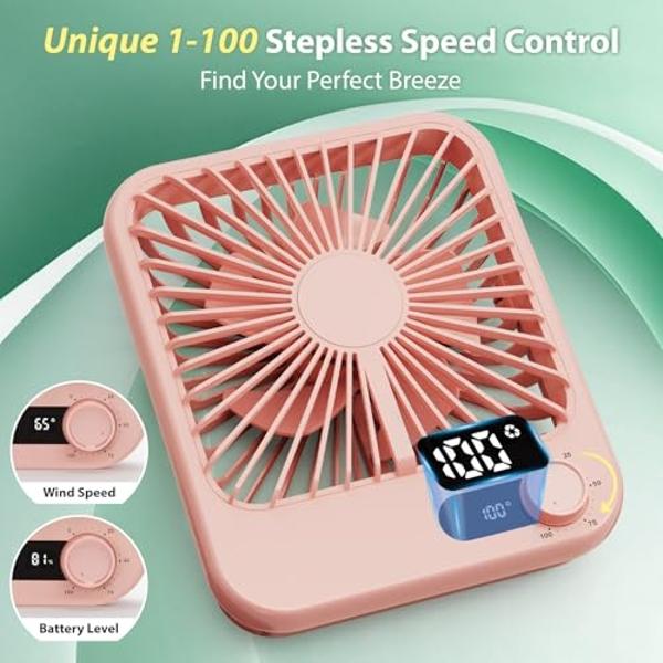 Bladeless Desk Fan, 11.8 Inch Office Fan Small Quiet, Desktop Fans with 3 Wind Speed, LED Light, Easy to Clean, Silent Desk Fan Ideal for Bedroom, Office, Living Room