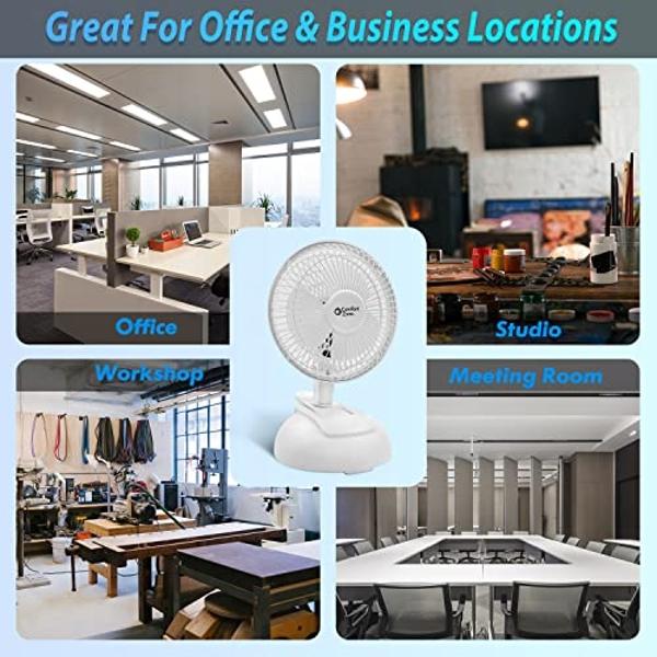 Comfort Zone Personal Clip or Desk Fan with Removable Base, Portable, Mini Bedroom Fan, 6 inch, 2 Speed, Strong Clamp, Firm Grip, Airflow 6.53 ft/sec, Ideal for Home, Bedroom, Dorm
