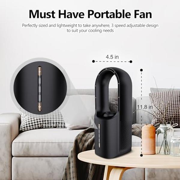 BLACK+DECKER Turbo Desk Fan – Electric Portable 7 Inch Table Fan with Adjustable Tilt for Quiet Cooling, Black