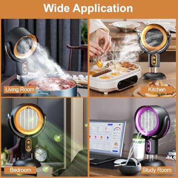 Fly Away - 2 Pack Fly Fans for Tables, Indoor or Outdoor Use, Ideal for Restaurants, BBQs, Events. Deter Flies, Wasps, Bees, Moscas, and Bugs. Battery Operated with Tabletop and Ha