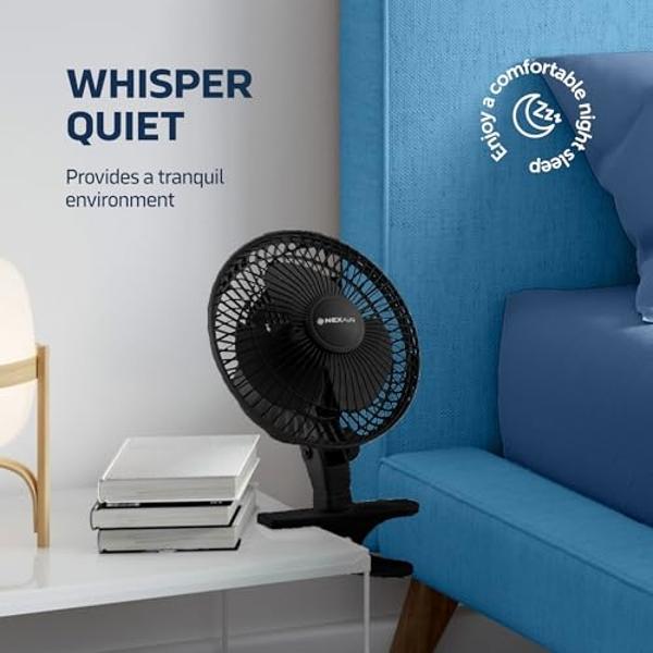 BLACK+DECKER Turbo Desk Fan – Electric Portable 7 Inch Table Fan with Adjustable Tilt for Quiet Cooling, Black