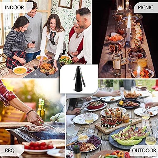 Fly Away - 2 Pack Fly Fans for Tables, Indoor or Outdoor Use, Ideal for Restaurants, BBQs, Events. Deter Flies, Wasps, Bees, Moscas, and Bugs. Battery Operated with Tabletop and Ha