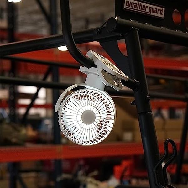 Limitless Breezie Portable Fan with LED Light & 8,000mAh Power Bank (Gray)
