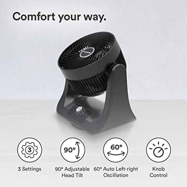 Everdure 9” Oscillating Desk or Table Fan, 3 Speed Settings, Targeted Airflow Control, Low Noise, Portable, Personal Fan, Perfect Cooling Fan for Bedroom, Living Room, Home Office,
