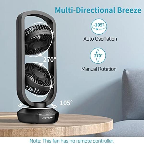 Dr. Prepare Tower Fan Oscillating Fan, Portable Desk Fan with 3-Speed ...