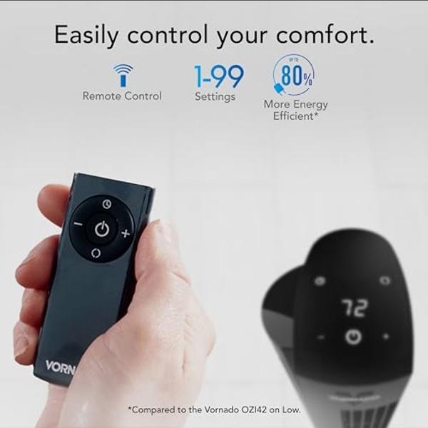 Dreo Smart Tower Fan for Bedroom, 26ft/s High-Speed 40" Standing Fan, 5 Speeds 4 Modes, Quiet 90° Bladeless Oscillating Fan with Remote, 12H Timer, Touch Control, Work with Alexa, 