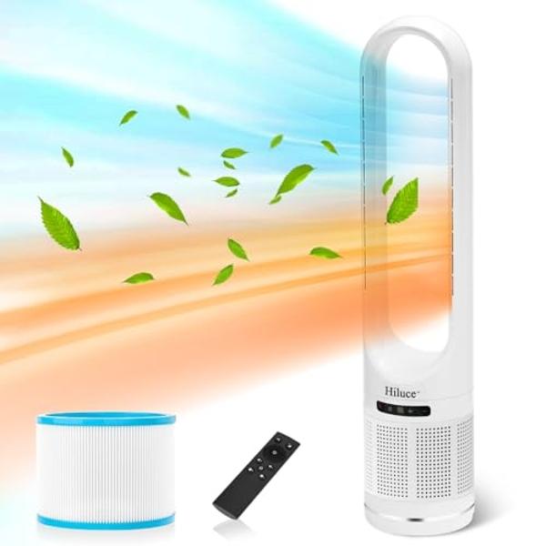 Lasko Wind Curve Oscillating Tower Fan, Fresh Air Ionizer, Timer, Remote Control, Portable Electric Fan for Indoor, Bedroom and Home Office Use, 42", Silverwood 2554