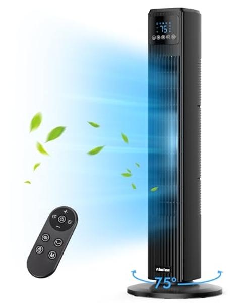 Dreo Tower Fan for Bedroom, Smart Oscillating Quiet Floor Fans, Standing Bladeless Fan with Remote and WiFi Voice Control, 4 Modes, 4 Speeds, 8H Timer, 28dB, Works with Alexa/Googl