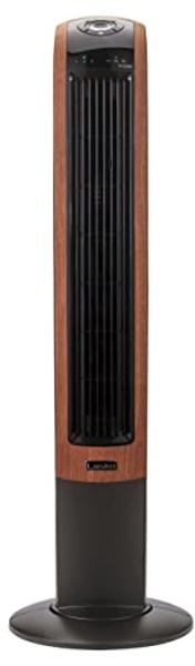 Lasko Oscillating Wind Curve Tower Fan, Bluetooth Technology, 3 Quiet Speeds, for Bedroom, Living Room & Office, 42", Woodgrain, T42905
