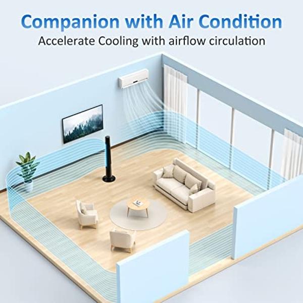 Lasko Xtra Air Oscillating Tower Fan, 4 Speeds, Nighttime Setting, Timer and Remote Control, 48", Silver, T48337, Large