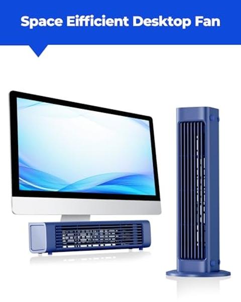 Lygee Desk Fan 3-Speed Oscillating Bladeless Desktop Cooling Fan with Remote, Office Home Bedroom Cooling Companion, Upright Flat-Lying or Wall-Mounted