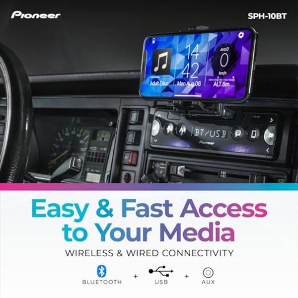 Pioneer SPH-10BT Touchscreen, Single Din in-Dash Receiver with Apple & Android Compatibility, USB/AUX Inputs, Built-in Bluetooth, Pioneer Smart Sync and Hands-Free Calling