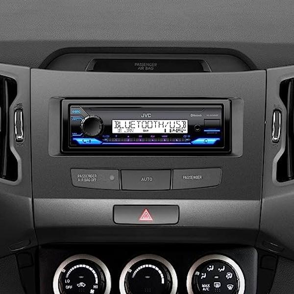 JVC KD-SX38MBT Car Stereo with Bluetooth, 4-Ch Marine Radio Receiver, AM/FM Single Din Radio, Aux-in, USB, Streaming, RGB Illumination, Use as in-Dash ATV, Truck Radio or Boat Ster