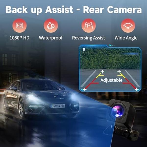 Carplay Screen for Car, 9" Android Auto Screen Compatible with A-pple Carplay, Portable Wireless Car Stereo Audio Receivers with Backup Camera, MirrorLink, Siri, BT, AUX, Navigatio