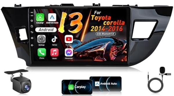 Car Radio Stereo for Corolla 2014-2016 : Upgrade 4G+32G 5G-WiFi 10.1" 1280 * 800 Touch Screen Head Unit Wireless Carplay Android Auto Bluetooth GPS RDS EQ HiFi FM Mirror Link SWC B
