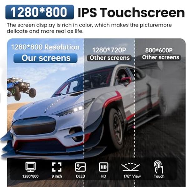 Car Radio Stereo for Toyota Camry 2007-2011: 4Core 64GB Carplay & Android Auto 5GWiFi GPS Navigation 9 Inch IPS 1280 * 800 Touch Screen Bluetooth DSP FM SWC Backup Camera