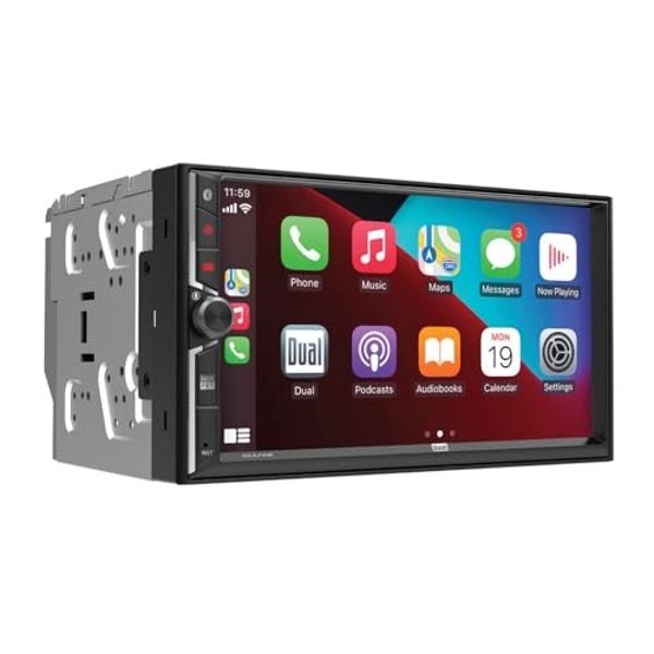 Dual Electronics DCA73W 7-inch Certified Apple CarPlay Android Auto Wired or Wireless | Double DIN Touchscreen Car Stereo Radio | Bluetooth | Backup Camera Input | USB Playback & C