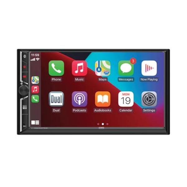 Dual Electronics DCA73W 7-inch Certified Apple CarPlay Android Auto Wired or Wireless | Double DIN Touchscreen Car Stereo Radio | Bluetooth | Backup Camera Input | USB Playback & C