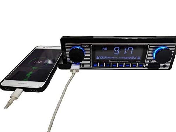 SDX Audio Bluetooth Radio Receiver, MP3 Player with USB Charger, MP3/USB, Aux-in, Built-in Microphone Hands-free, Multi Color Illumination Digital LCD Display Panel, Car Stereo Rec