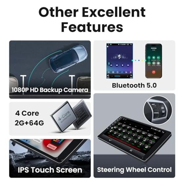 Car Radio Stereo for Toyota Camry 2007-2011: 4Core 64GB Carplay & Android Auto 5GWiFi GPS Navigation 9 Inch IPS 1280 * 800 Touch Screen Bluetooth DSP FM SWC Backup Camera