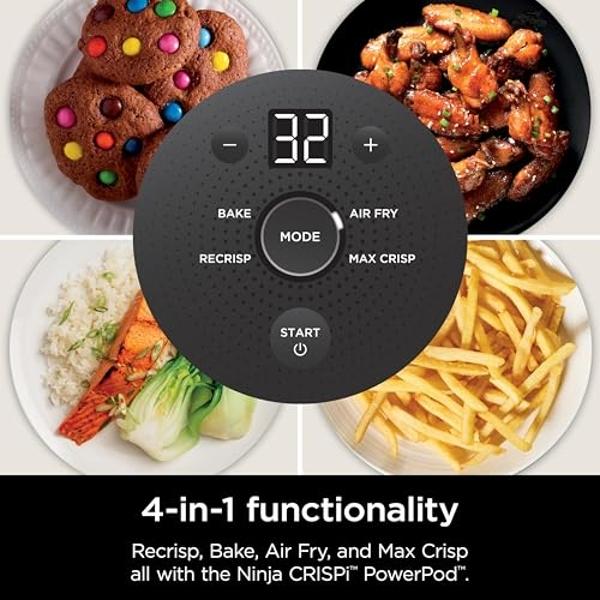 Ninja Crispi Air Fryer, Microwave, Freezer & Dishwasher Safe, Non Toxic Glass Portable Cooking System, 4 QT & 6 Cup Glass Containers with Storage Lids, Easy Meals, Air Fry, Bake, S