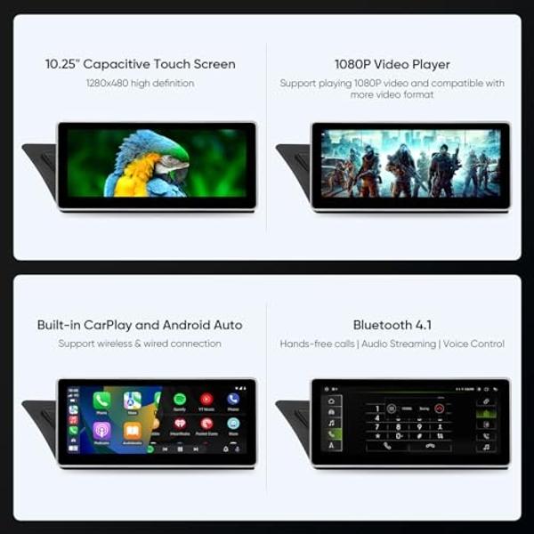 Car Radio Stereo for Corolla 2014-2016 : Upgrade 4G+32G 5G-WiFi 10.1" 1280 * 800 Touch Screen Head Unit Wireless Carplay Android Auto Bluetooth GPS RDS EQ HiFi FM Mirror Link SWC B