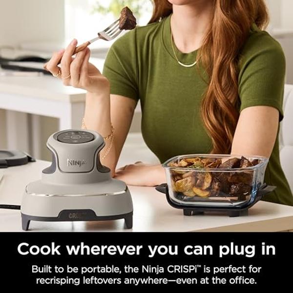 Ninja Crispi Air Fryer, Microwave, Freezer & Dishwasher Safe, Non Toxic Glass Portable Cooking System, 4 QT & 6 Cup Glass Containers with Storage Lids, Easy Meals, Air Fry, Bake, S