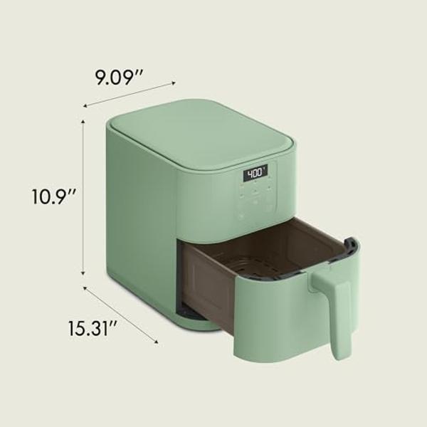 bella 6 Qt Slim Air Fryer, Fits-anywhere™ Kitchenware, EverGood™ Ceramic Nonstick Coating, Adjustable Temperature, 6 Preset Cooking Options, 60 Min Auto Shutoff w Audible Tone, 5lb
