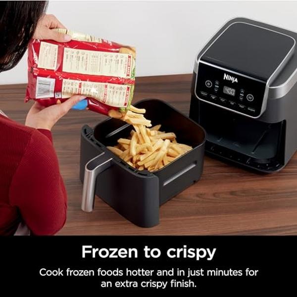 Ninja Air Fryer Pro XL 6-in-1 with 6.5 QT Capacity, Max Crisp, Air Fry, Air Roast, Bake, Reheat, Dehydrate, Max Crisp Technology with 450F, Nonstick Basket & Crisper Plate, Grey, A