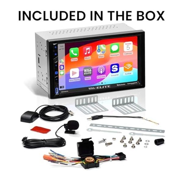 BOSS Audio Systems Elite BE7ACP.X Double DIN Car Stereo Apple CarPlay Android Auto, 7 Inch Touchscreen, Sirius XM-Ready, Bluetooth, Multicolor Panel