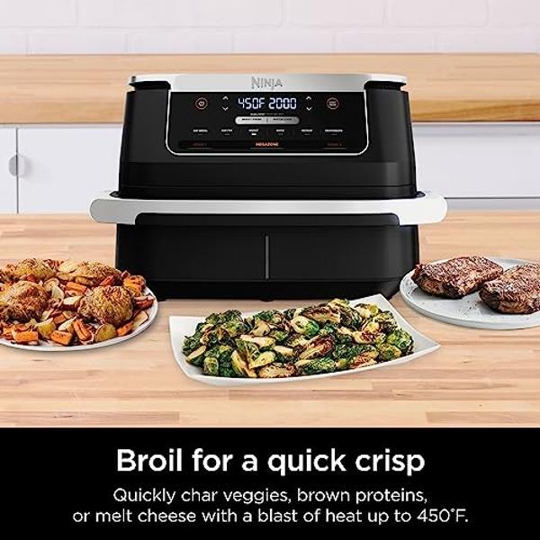 Ninja Crispi Air Fryer, Microwave, Freezer & Dishwasher Safe, Non Toxic Glass Portable Cooking System, 4 QT & 6 Cup Glass Containers with Storage Lids, Easy Meals, Air Fry, Bake, G