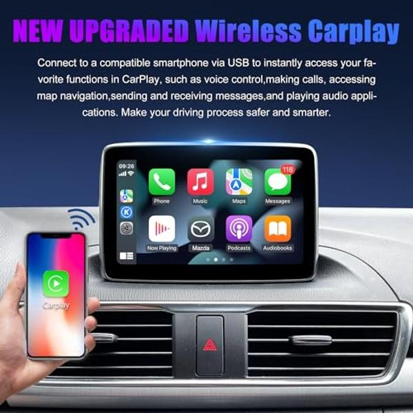 Mazda Type-C Wireless Carplay Retrofit Kit, TK78-66-9U0C OEM Media Hub to MZD Connect System, Compatible with Mazda 2/3/6/CX3/CX5/CX9/MX5 2015-2020 (Only Supporting Wireless Carpla
