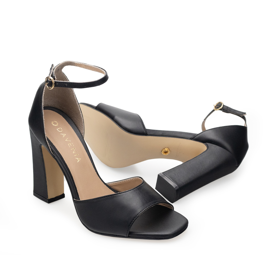 Zapatillas De Tacón Davenia De Piel Sandalia De Tacón Para Dama Mod. Ofelia